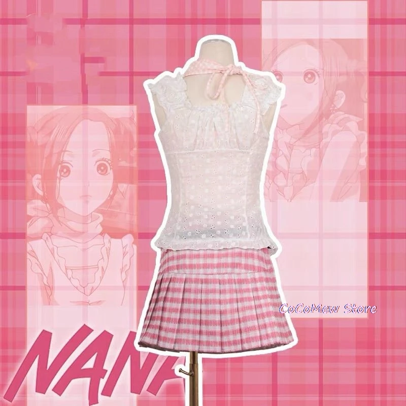 Nana Komatsu Ninja Cosplay Fato com Peruca para Mulheres, Roupa Rosa Diária, Uniforme Sexy para Meninas, Fato de Festa de Halloween