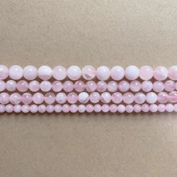 Genuine Semi-precious Natural Madagascar Pink Rose Quartz Stone Round Loose Beads 6 8 10MM Jewelry Making DIY