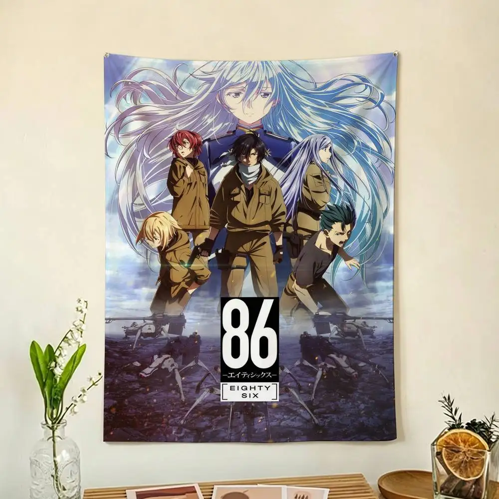 86 Eighty Six Anime Flags Wall Hanging Background Art Banner for Bedroom Home Outdoor Decor