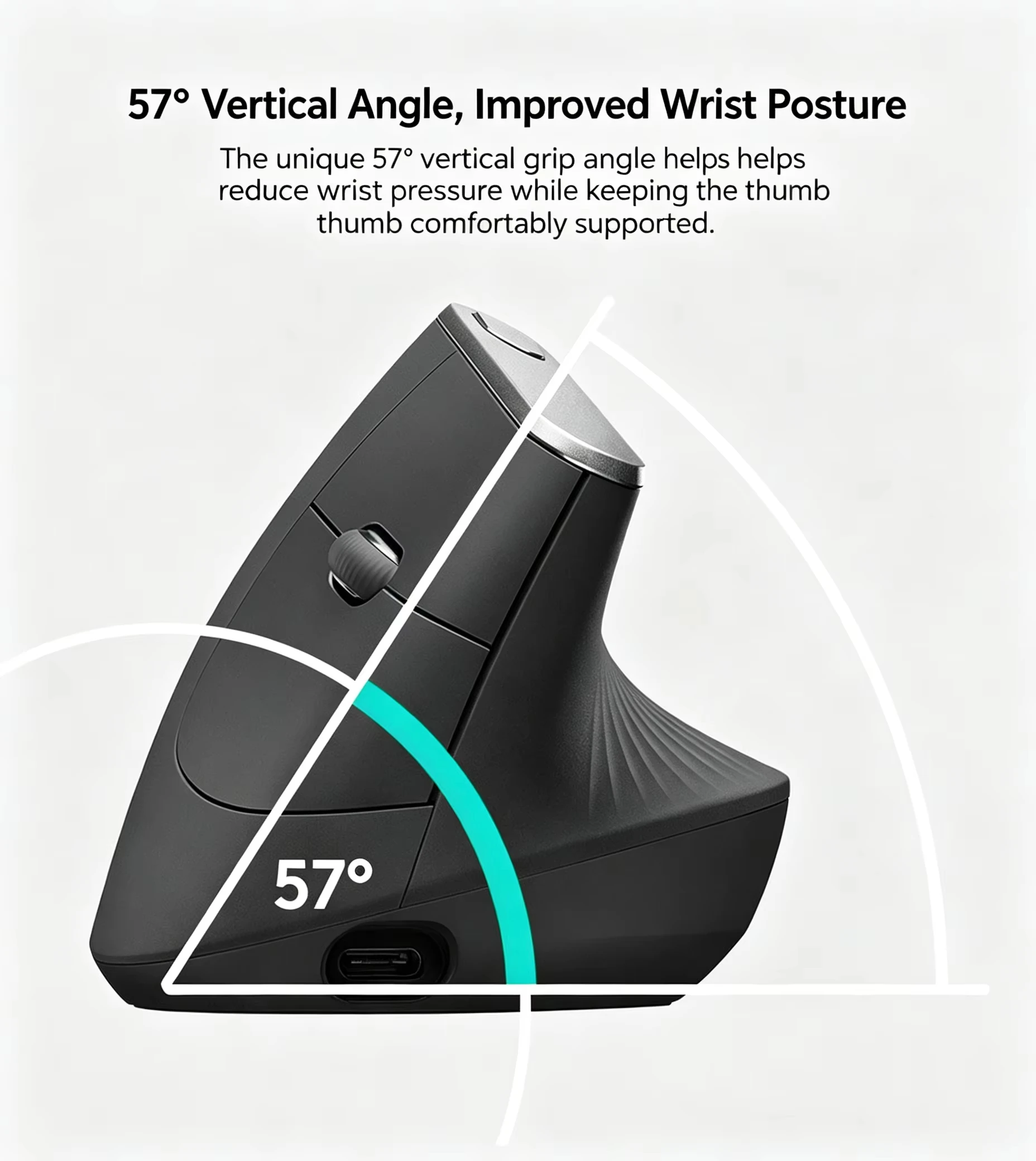 Wireless 2.4G Bluetooth Dual-Mode Vertical Mouse Office Stylish Slient Click Rechargeable Ergonomic Optical Mouse For Computer