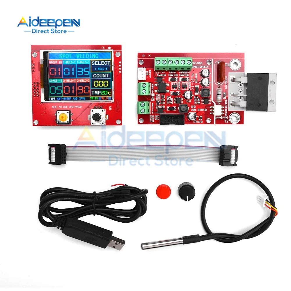 maquina de solda a ponto controlador pneumatico cor display lcd multi ponto personalizacao com sensor de temperatura ny d08 100a 01