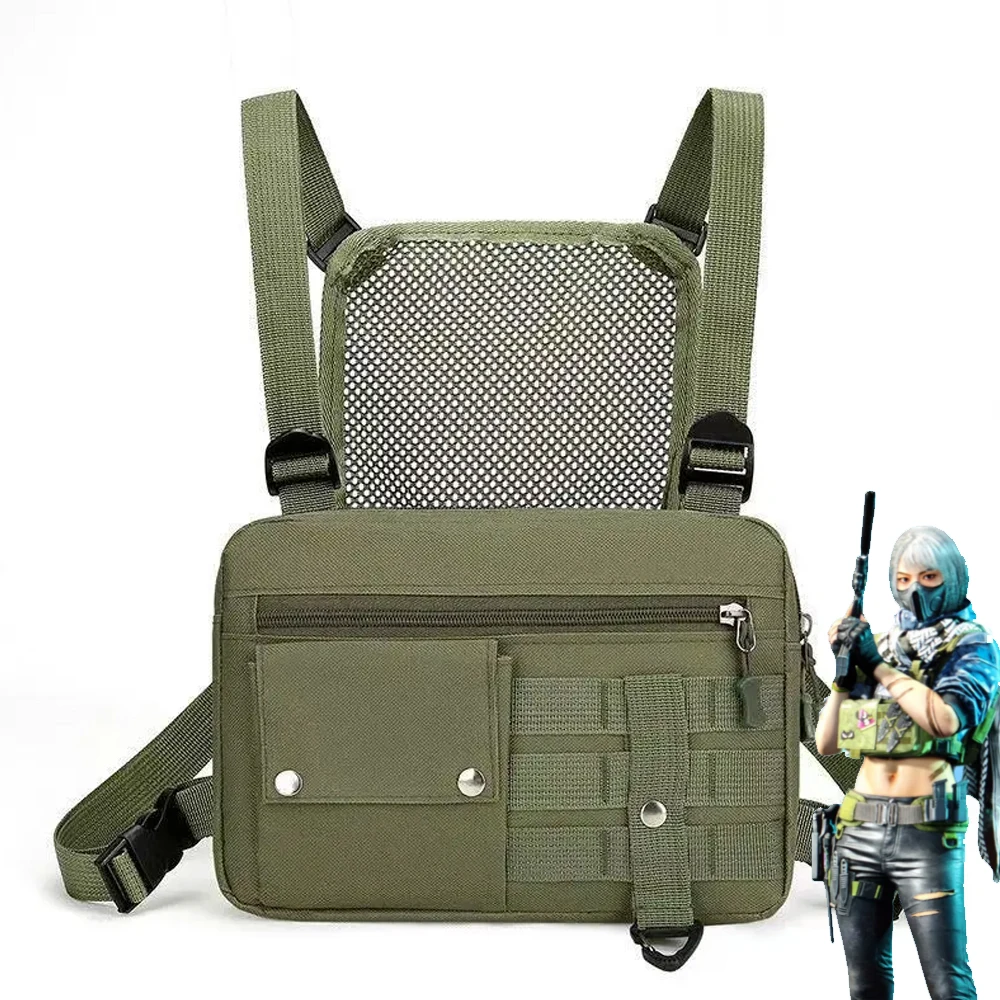 

Game Delta Force May Xiaowen Chest Bag Cosplay Backpack Zipper Shoulder Bag Oxford Cloth Handbag Green Bags Party Prop