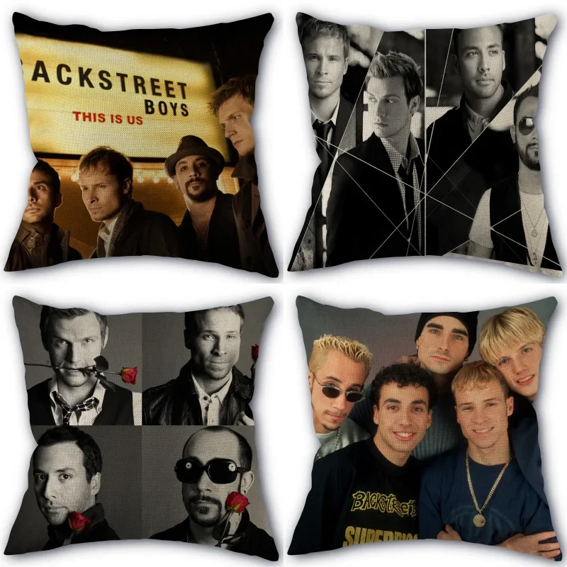 

Nice Backstreet Boys Pillowcase Cotton Linen Fabric Square Zipper Pillowcase New 45X45cm Wedding Decorative Pillow cover0331