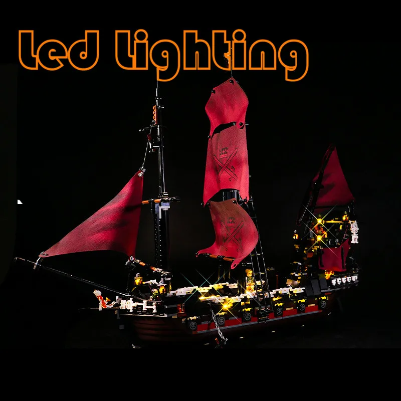 

Lighting Set For 4195 16009 Queen Anne Revenge Pirates of the Caribbean Boat Ship Not Include Building Block(Only Led Light Kit)