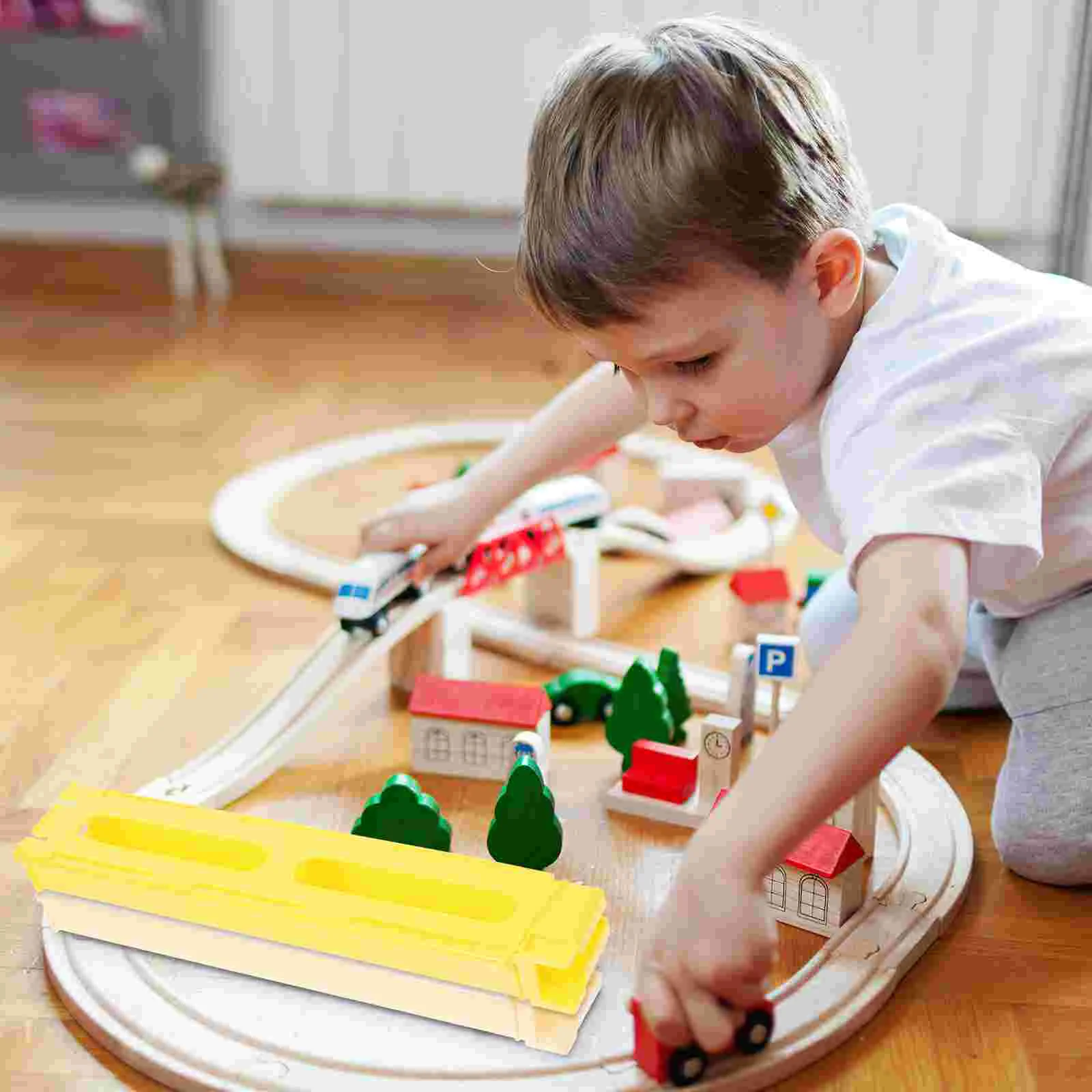 2 Pcs Toys Small Train Accessories DIY Domino Laying Blocks Plaything Game Gift Supplies Toddler