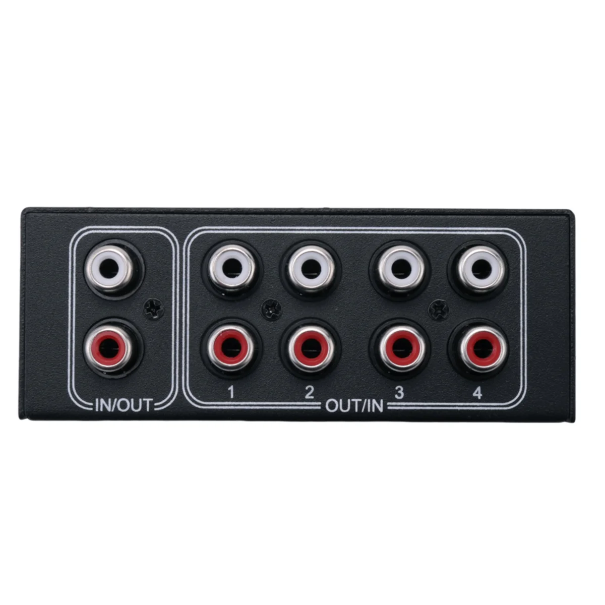 4 Way Bi-Directional RCA Stereo Audio Switch 1 in 4 Out or 4 in 1 Out L/R Jack Sound Channel RCA Audio Switcher Selector