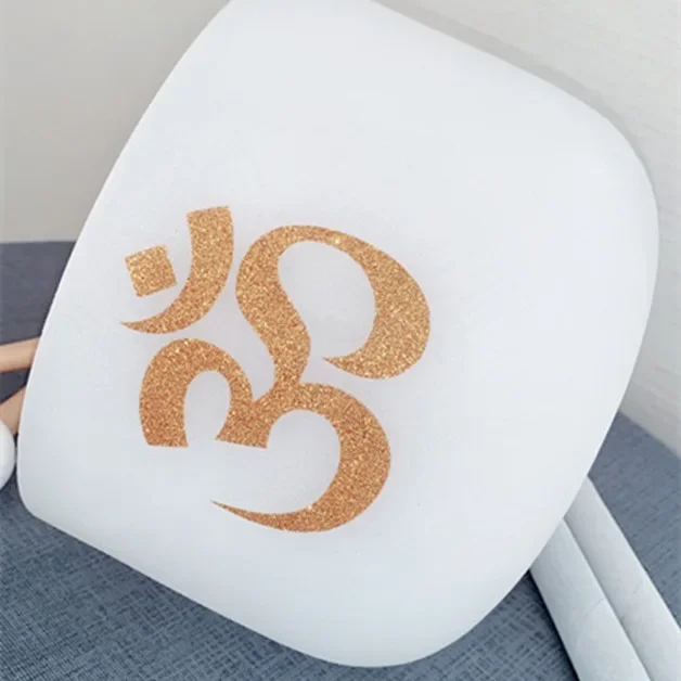 رائجة البيع ، وعاء كريستال OM بريق مسحوق اليوغا التأمل بوذا وعاء الصوت الكوارتز وعاء أغنية بوذا الصوت الغناء