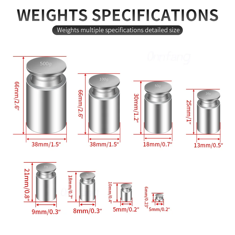 1G-100G Gram Nauwkeurige Kalibratie Set High Quality Chrome Plating Schaal Gewichten Set Voor Thuis Keuken Tool 1-5Pcs Weight