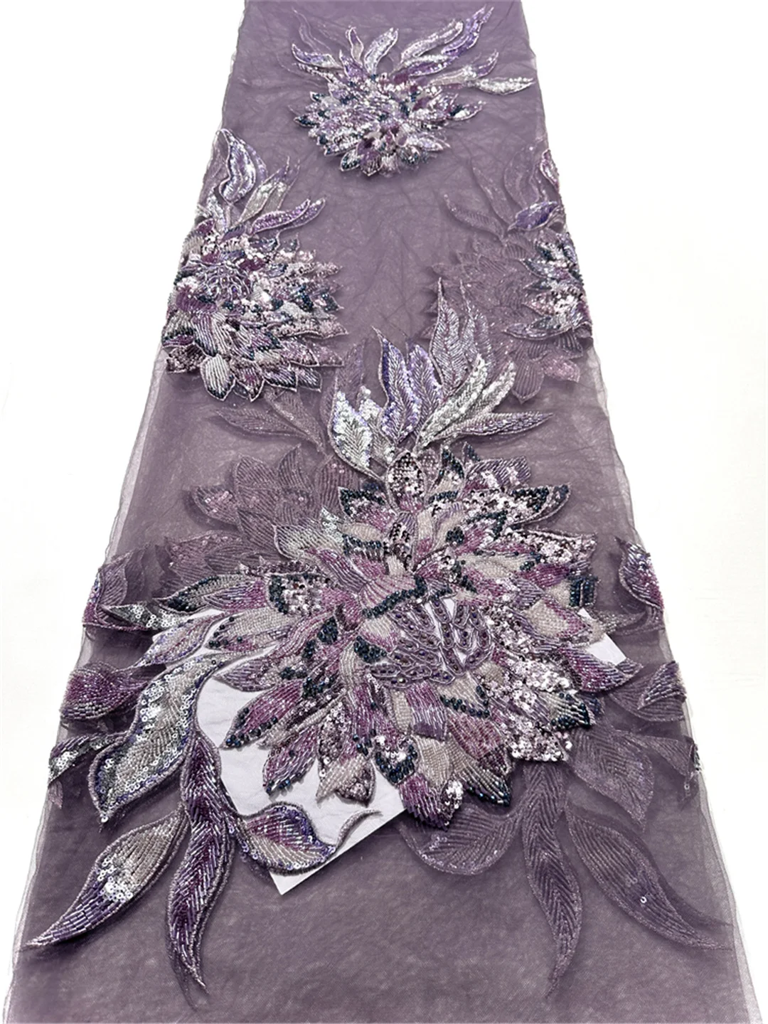 Sequin Lace Fabric African Fabric Lace Wedding Dress Luxury Beaded Lace French Mesh Sequence for Party Dresses Sewing-SHIT