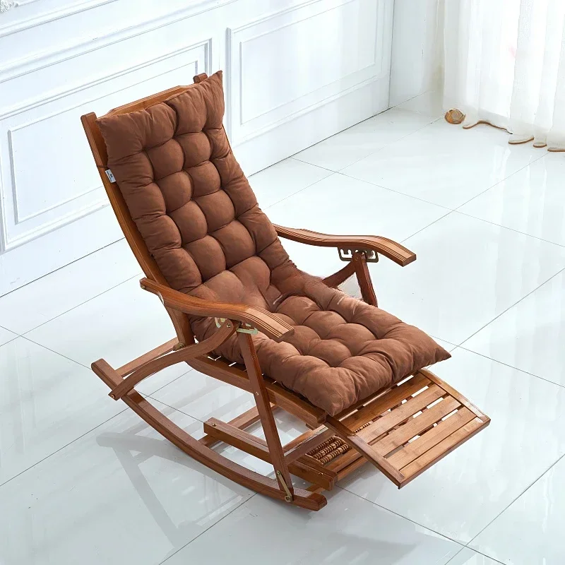 Lazy Casual Wood Old Man Happy Chair Bamboo Rocking Chair Home Balcony Rocking Chair Recliner Adult Lunch Break Siesta