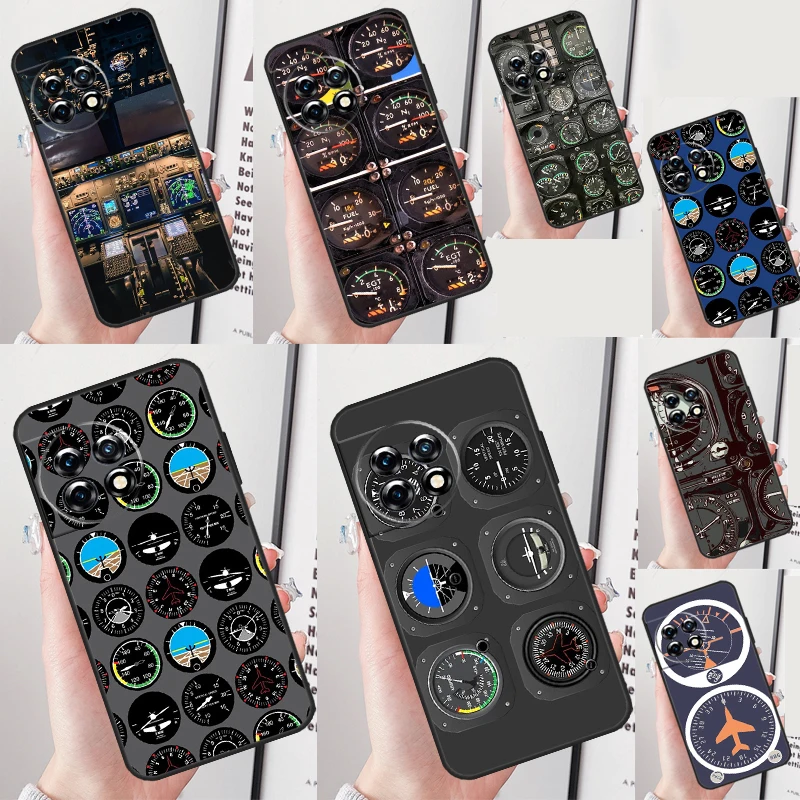 Flight Instruments Cover For OnePlus Nord 4 CE 2 3 Lite N20 N30 9 10 Pro 8T 9RT 10T 10R 12R 13R 11 12 13 Case