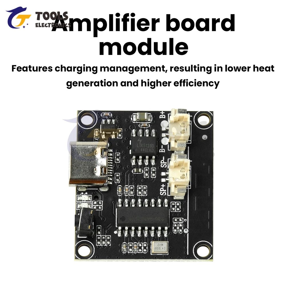 DC 5V 3W BT Amplifier Module Adjustable Tuning Supports TF Card Playback Type-C Interface Mono Power Amplifier PCBA Board