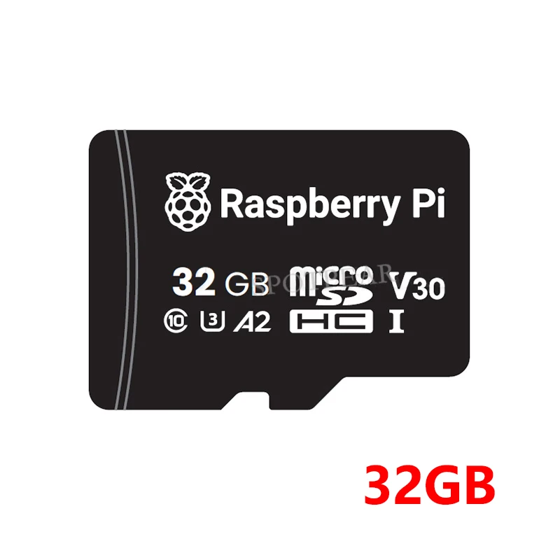 ราสเบอร์รี่ Pi อย่างเป็นทางการ SD TF การ์ด 32GB/64GB ออกแบบโดยราสเบอร์รี่ Pi ความเร็วคลาส: C10, U3, V30, A2 สำหรับราสเบอร์รี่ Pi
