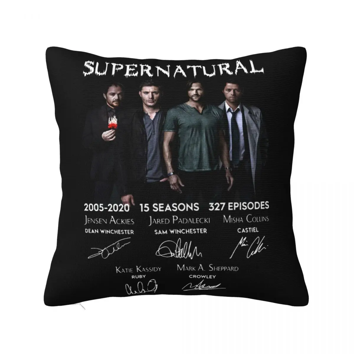 15 Years Of Supernatural 2005 2020 15 Seasons 327 Episodes Signature S Retro Pillow Case