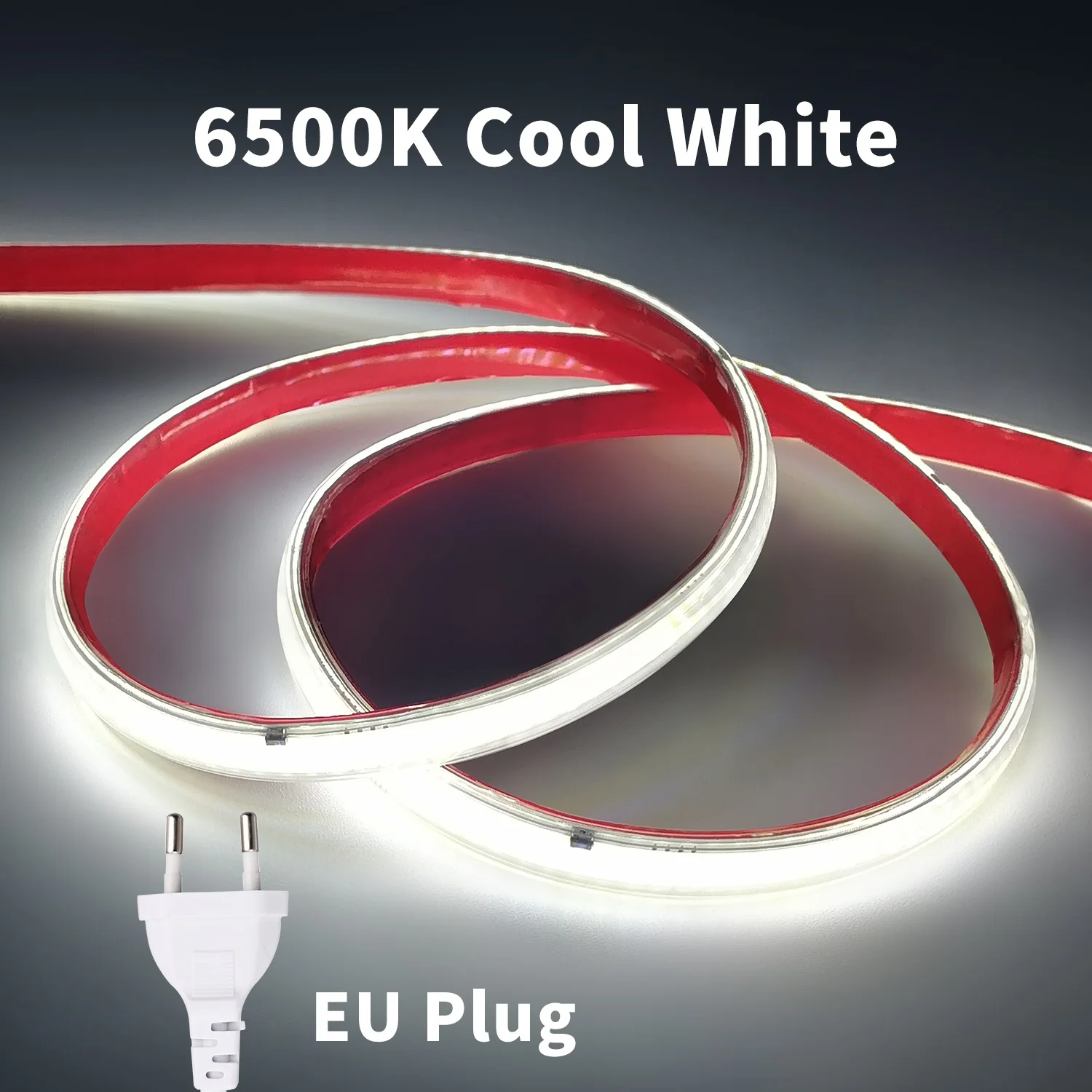 COXO 220 V COB-LED-Streifenlicht, 296 LEDs/m, hohe Helligkeit, wasserdicht, flexibles LED-Band, für Zimmer, Küche, Außenbeleuchtung, 230 V 3