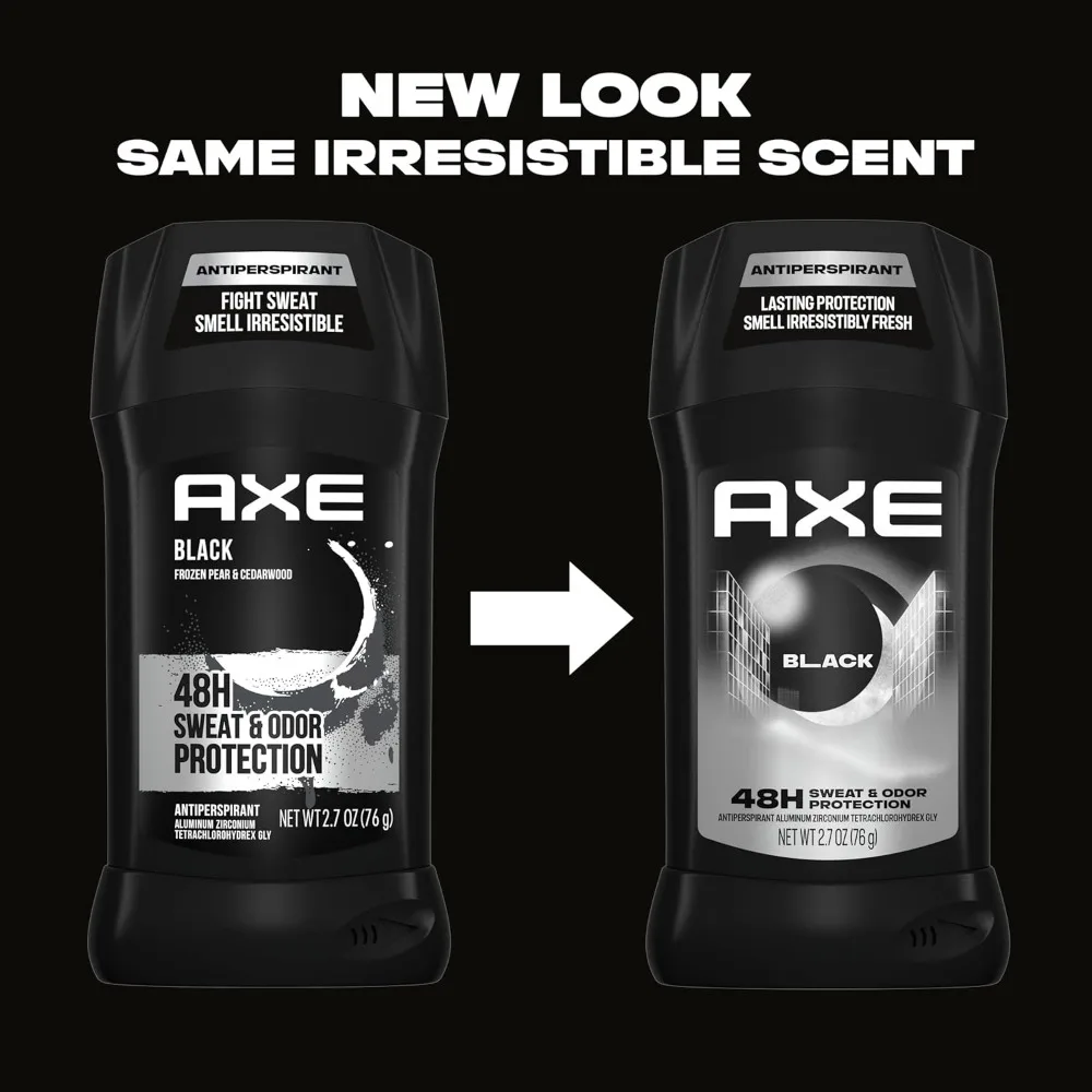 AXE Set di bastoncini antitraspiranti da uomo da 12 pezzi, edizione nera, offre 48 ore di protezione contro il sudore e gli odori, con Frozen Pear &