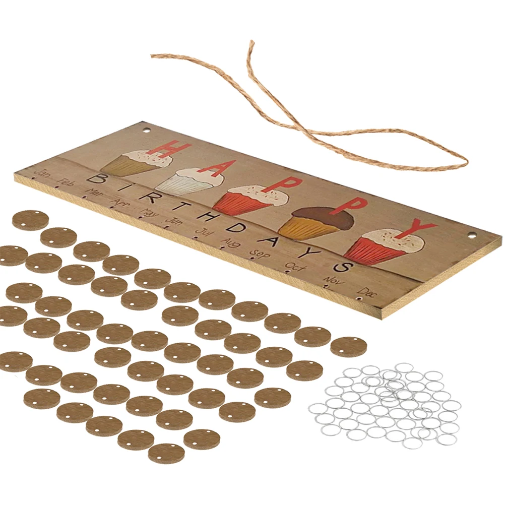 

Wooden Planner Board Iron Rings DIY Hanging Reminder Plaque for Birthday Gifts Home Birthday Gift Decoration
