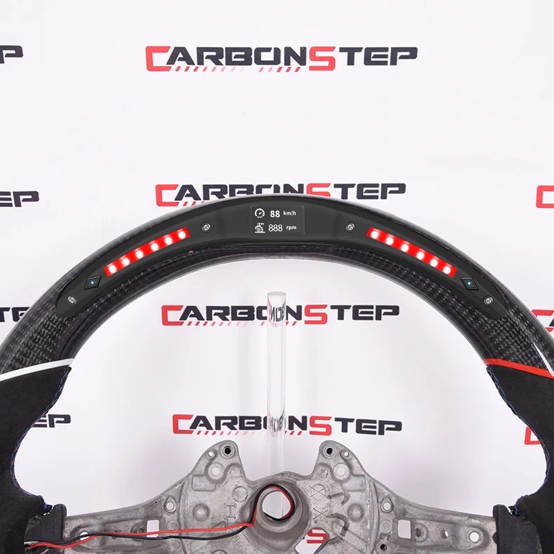 LED Carbon Fiber Steering Wheel M Performance Compatible with BMW F30 F35 F80 F15 F16 F25 M2 M3 M4