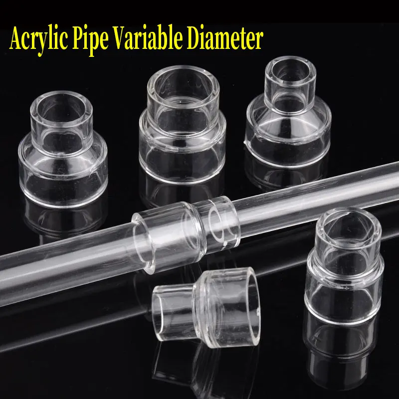 1~5Pcs Acrylic Pipe Variable Diameter Direct Transparent Connectors, Aquarium Accessories Fish Tank Joints Water Tube Fittings