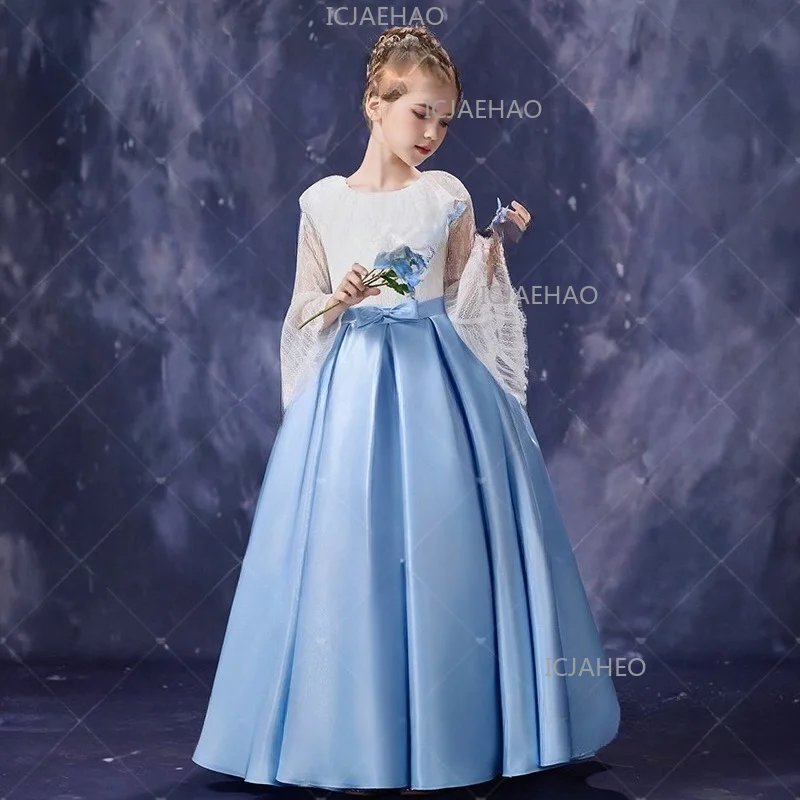 Girls Formal Dress For Catwalk Piano Performance Violin Cello  Costune Party Dresses)Recital Host & Birthday Party Gown Children - view 3