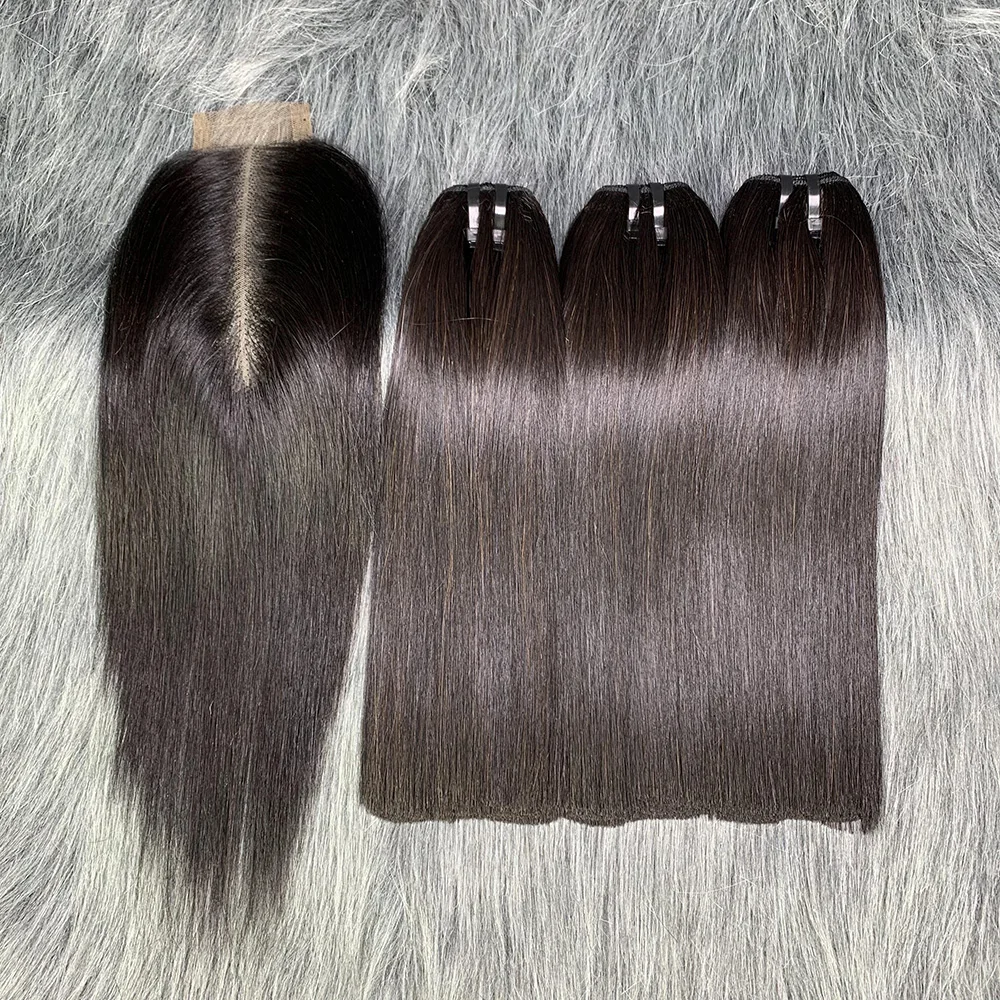 Raw 3bundles 12A Straight Bone Kim Human K Black 2x6 Closure