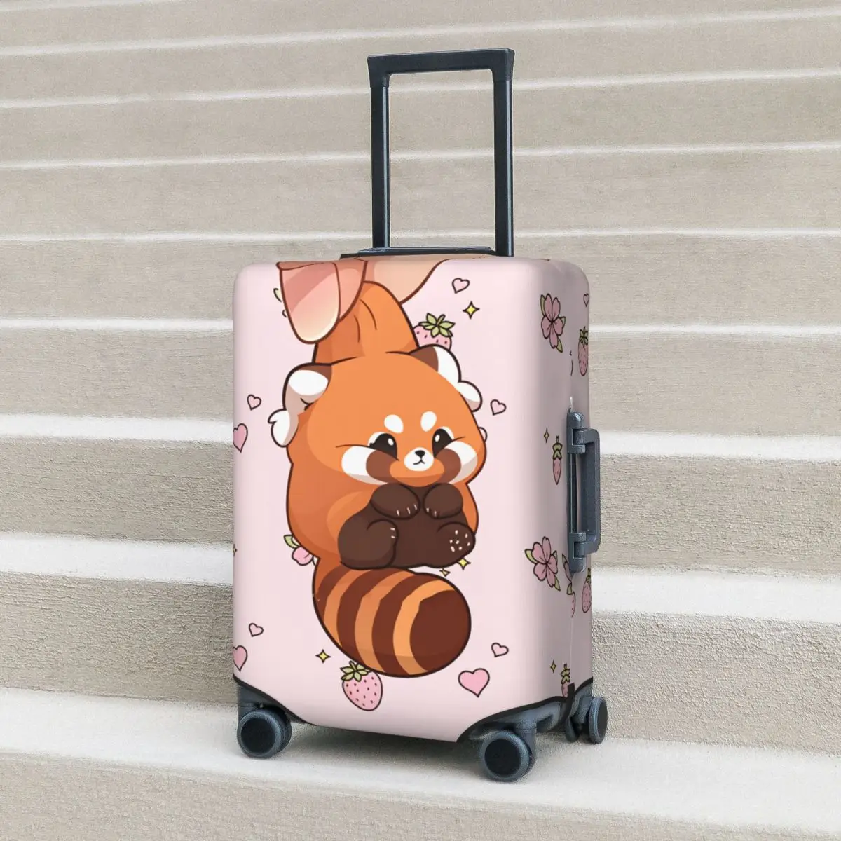 

Милый чехол для чемодана с красной пандой, крепящейся на палец, для путешествий, защита багажа, аксессуары для авиаперелетов