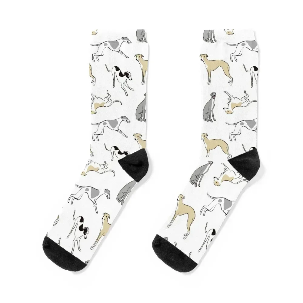 

Sighthound Socks football floral custom sports funny sock Socks For Women Men's