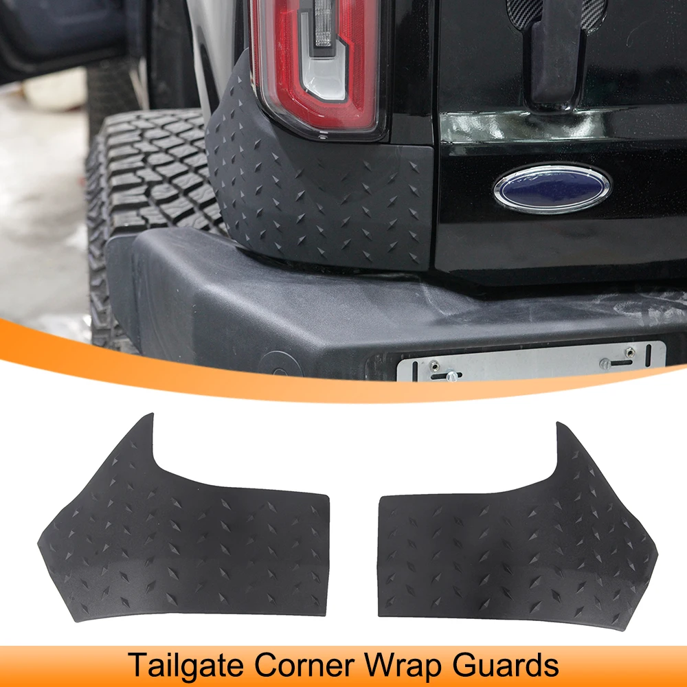 

Car Tailgate Corner Wrap Guards Decaration Cover for Ford Bronco 2021 2022 2023 Auto External Accessories ABS Black Moulding