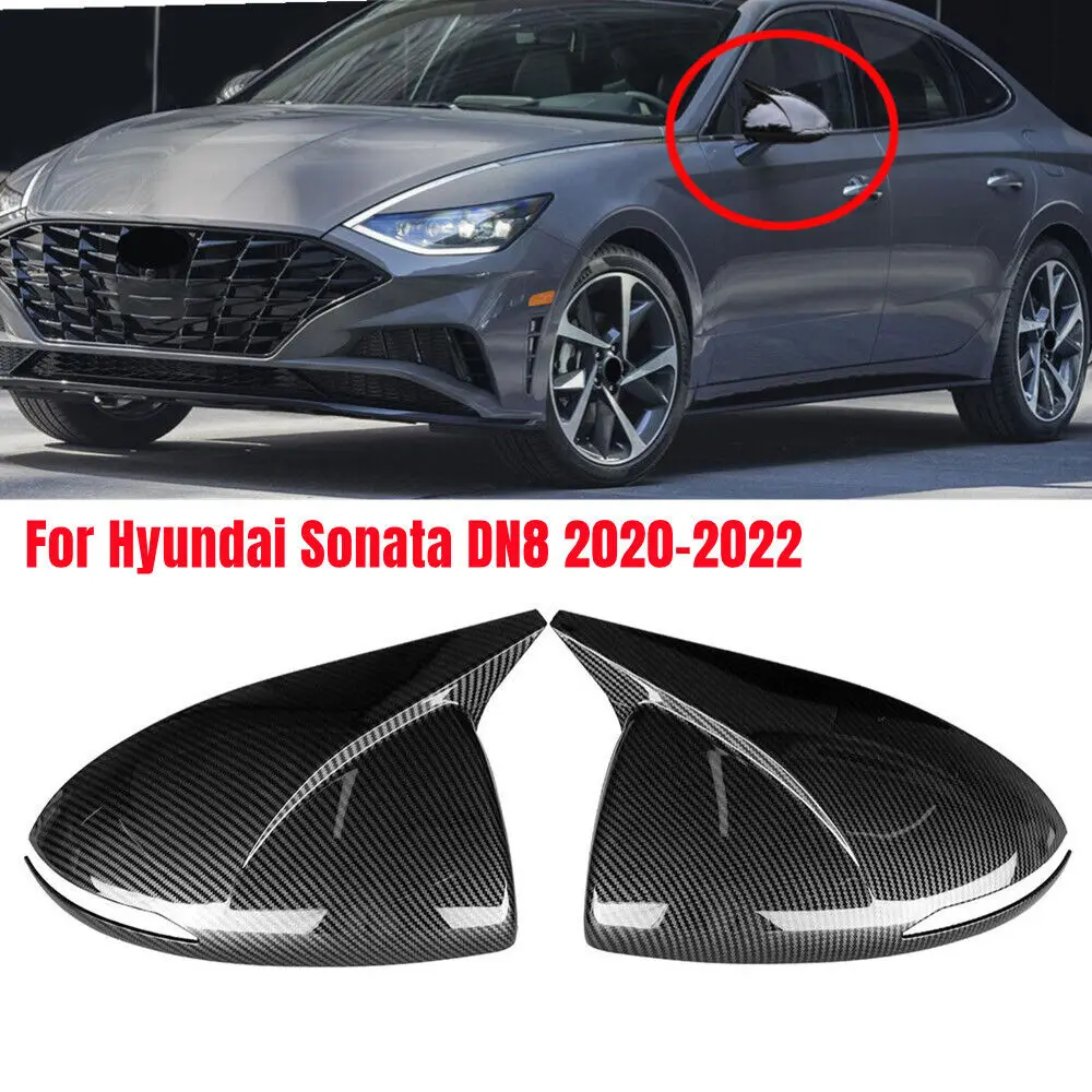 

Для Hyundai Sonata DN8 2020 2021 2022 Задний вид боковой зеркальный крышка крышки крыла крыла наружная дверь задняя часть вида корпуса отделка углеродного волокна