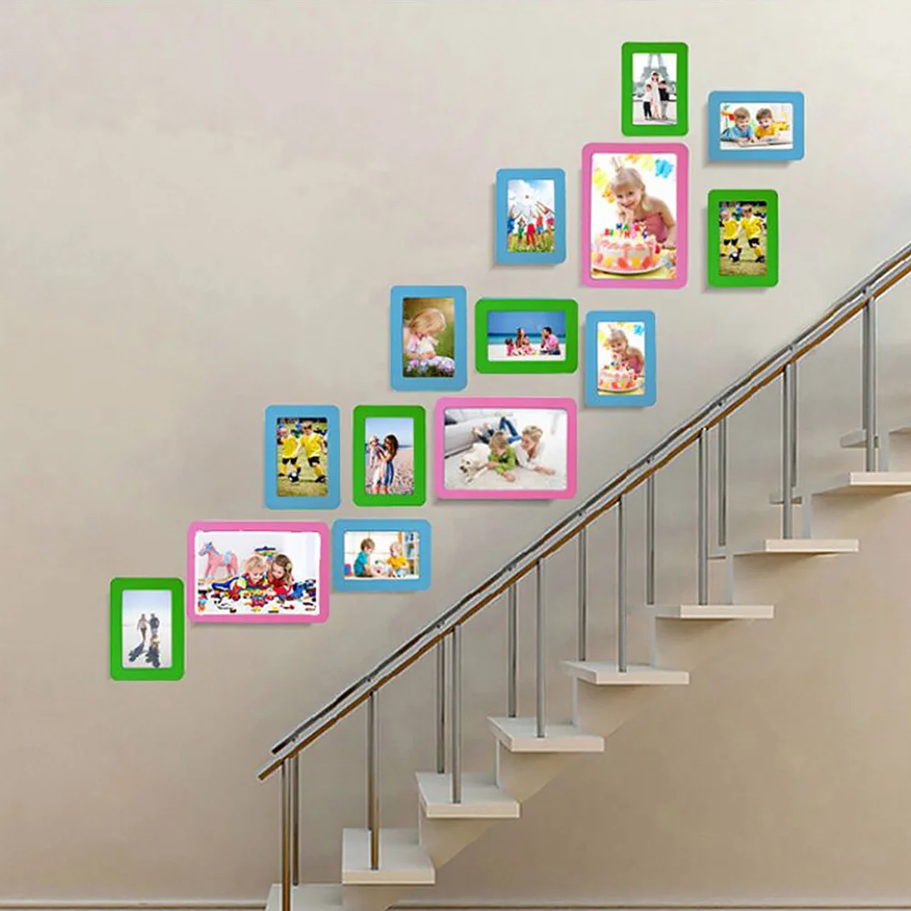 

6pcs Magnetic Photo Frame Refrigerator Picture Holder Flexible Glue Adsorbable Wall Decor Creative Frame For Home Decoration Eva