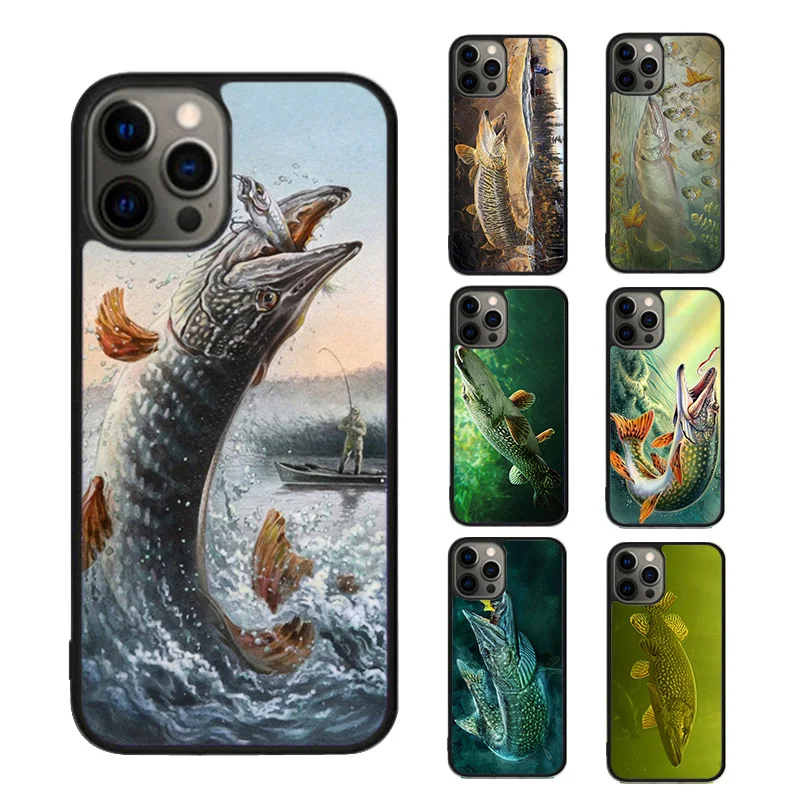 Pike Fishing Bait Spinner Phone Case cover For iPhone SE2020 15 16 14 13 12 11 Pro Max Coque For Apple 8 PLUS 7 fundas