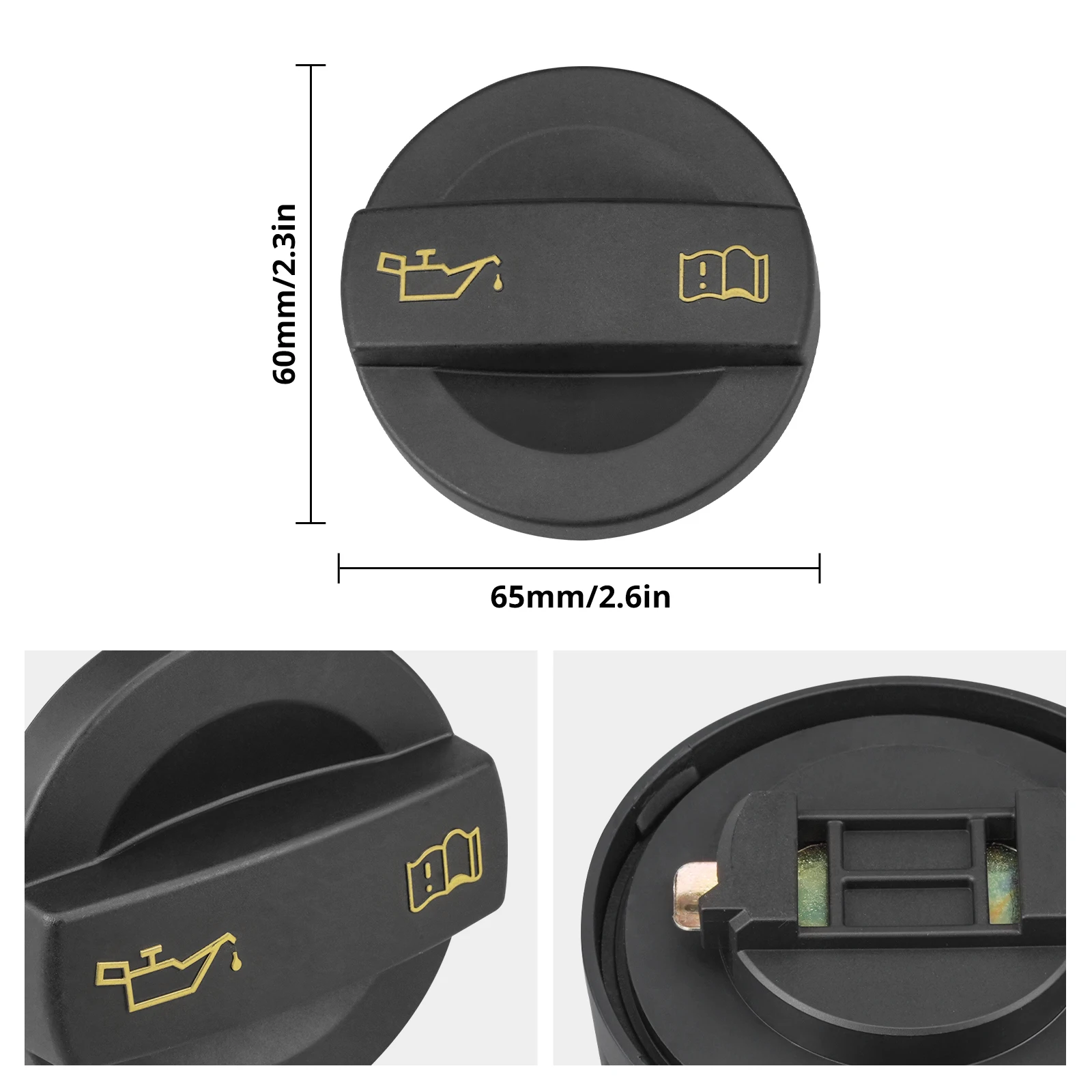 BEVINSEE غطاء فتحة تعبئة زيت المحرك البنزين لشركة فولكس فاجن للجولف 7/8/5/6 لتيجوان II ل باسات B8 ، لمحركات أودي A3 8 فولت A1 RS3 ، EA211