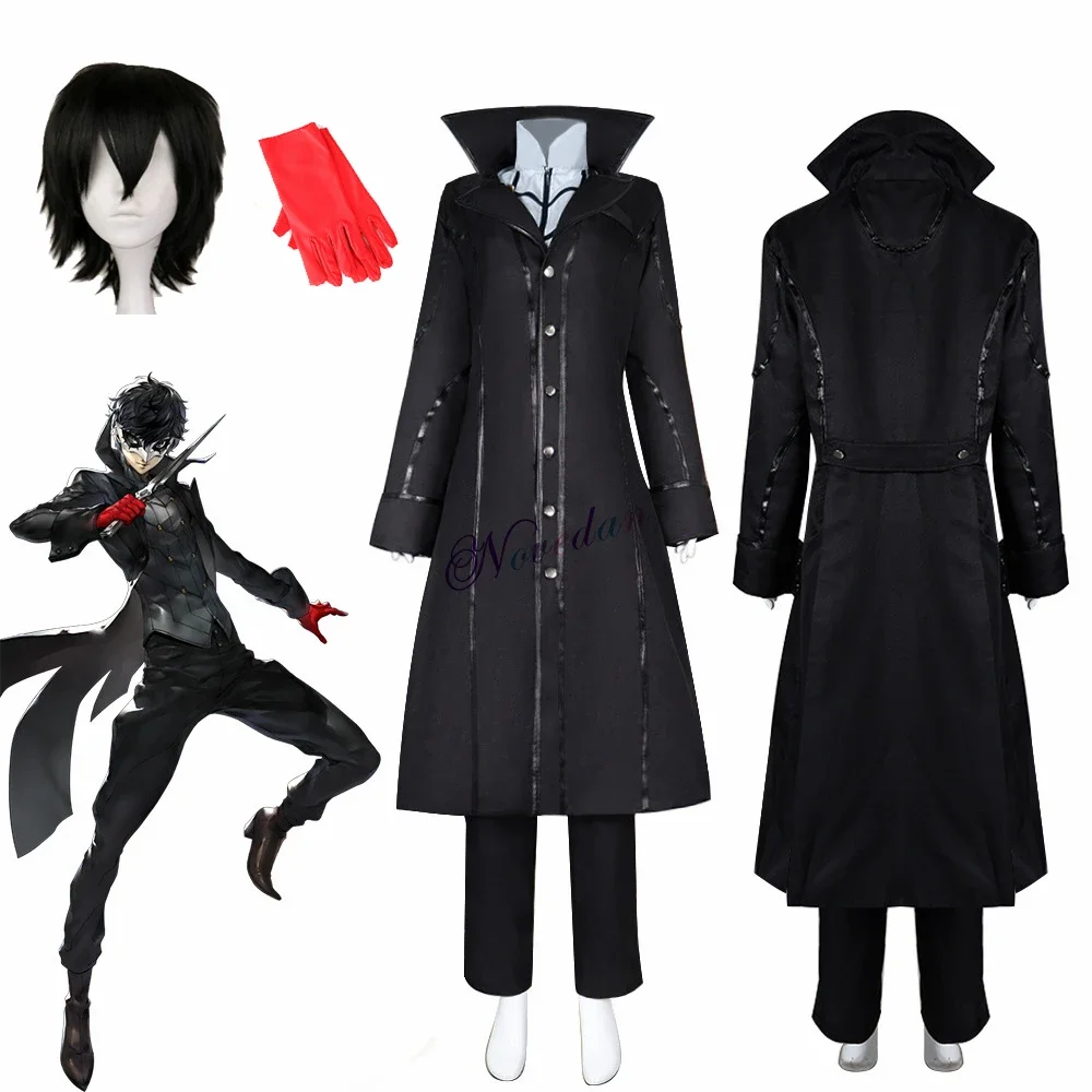 Amemiya Ren Cosplay Anime Game Persona 5 Cosplay Joker Costume Men Outfit Jacket Uniform Full Suit Carnival Cosplay Costume Wig