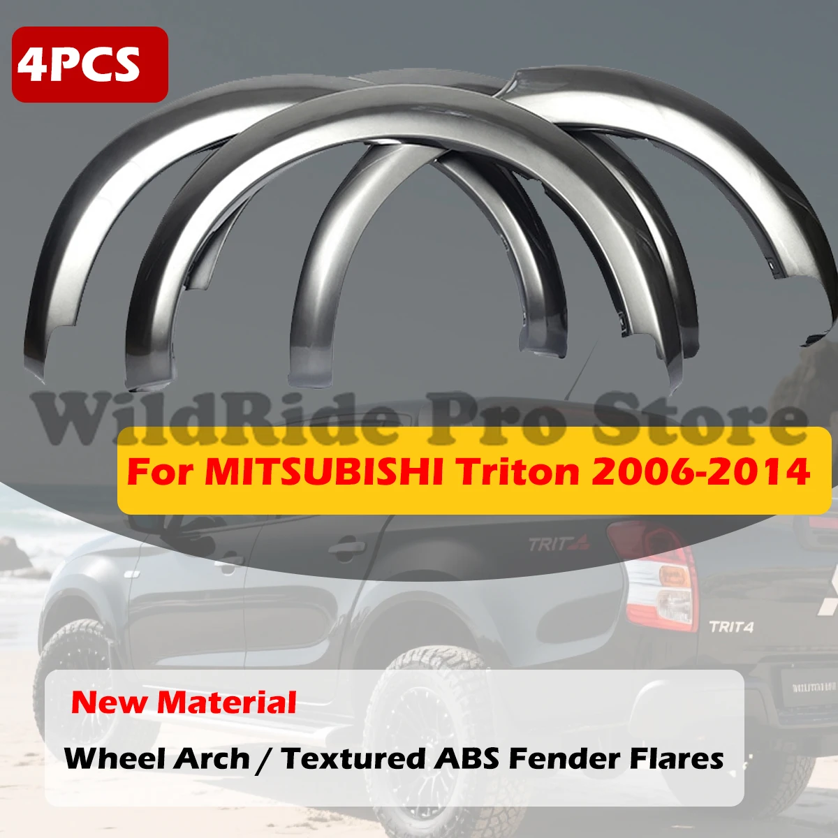 

2025 New arrival For Mitsubishi Triton L200 2006-2014 Textured ABS Fender Flares | Direct Bolt-On Wheel Arch Extensions"