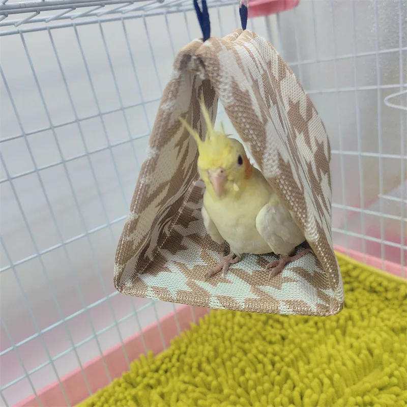 Bird Toy Nest Cool Cotton Nest Cotton Hammock Hamster Parrot Summer Bird Flannel Print Sustainable Push-up Pet Triangle Nest