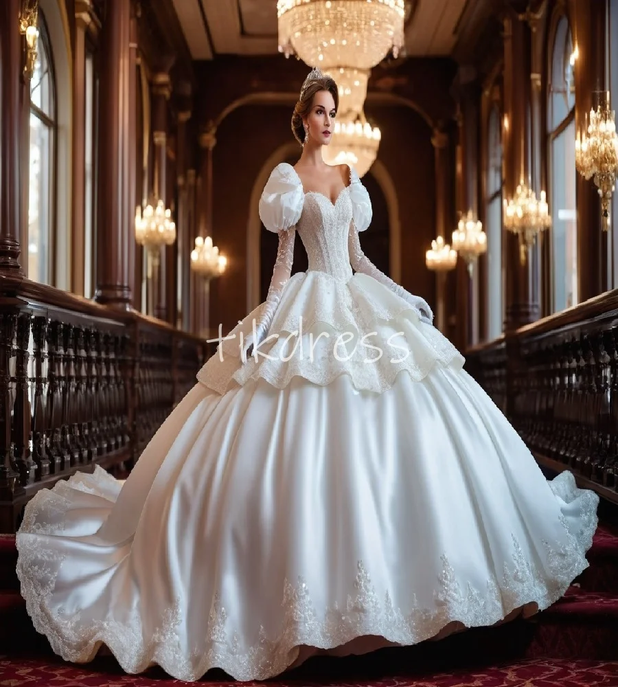 

Elizabethan Noblewoma Wedding Dress With Leg of Mutton Sleeve Gatsby Ball Gown Puffy Lace Bridal Dress 2025 Victoria Customized