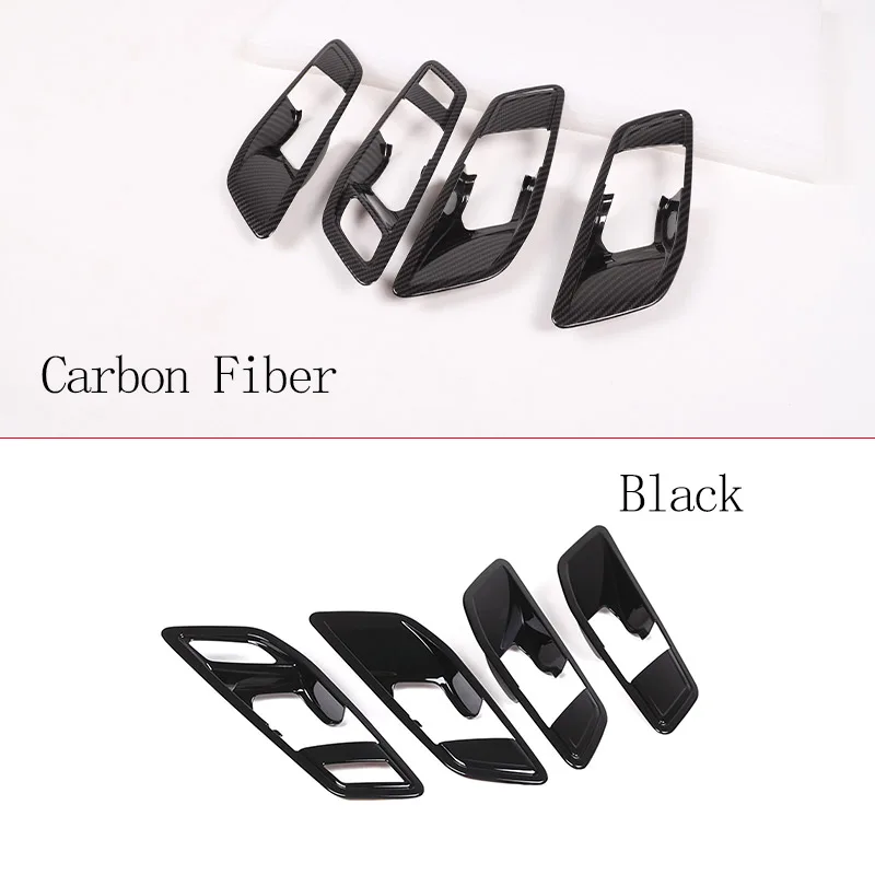 For BMW 1 Series 2 Series F40 F44 2020-2024 ABS Carbon Fiber/Black Car Inner Handle Decorative Frame Sticker Car Accessories