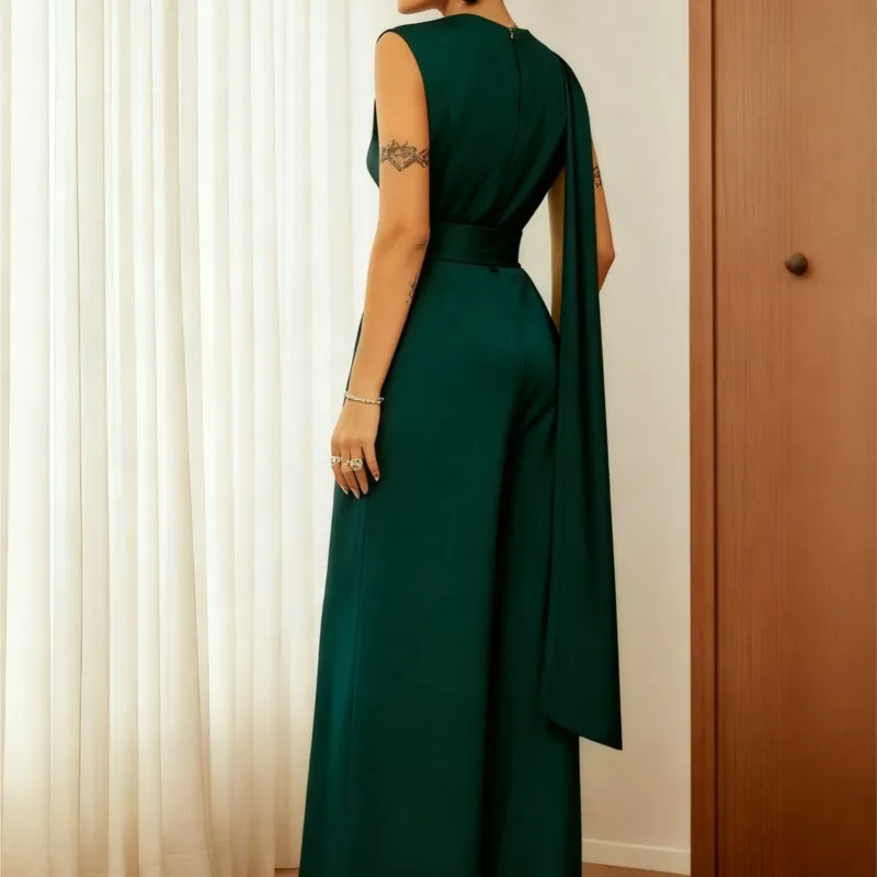 مزاجه حللا للمرأة بذلة فضفاضة واسعة الساقين بنطلون سليم بلون أكمام قلادة عادية أنيقة التنقل #6