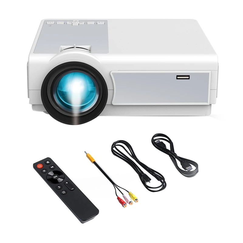 

1080P Projector 12000LM Home Theater Video Projector With Wifi+BT For HD, USB, VGA, AV, IOS And Android Phone