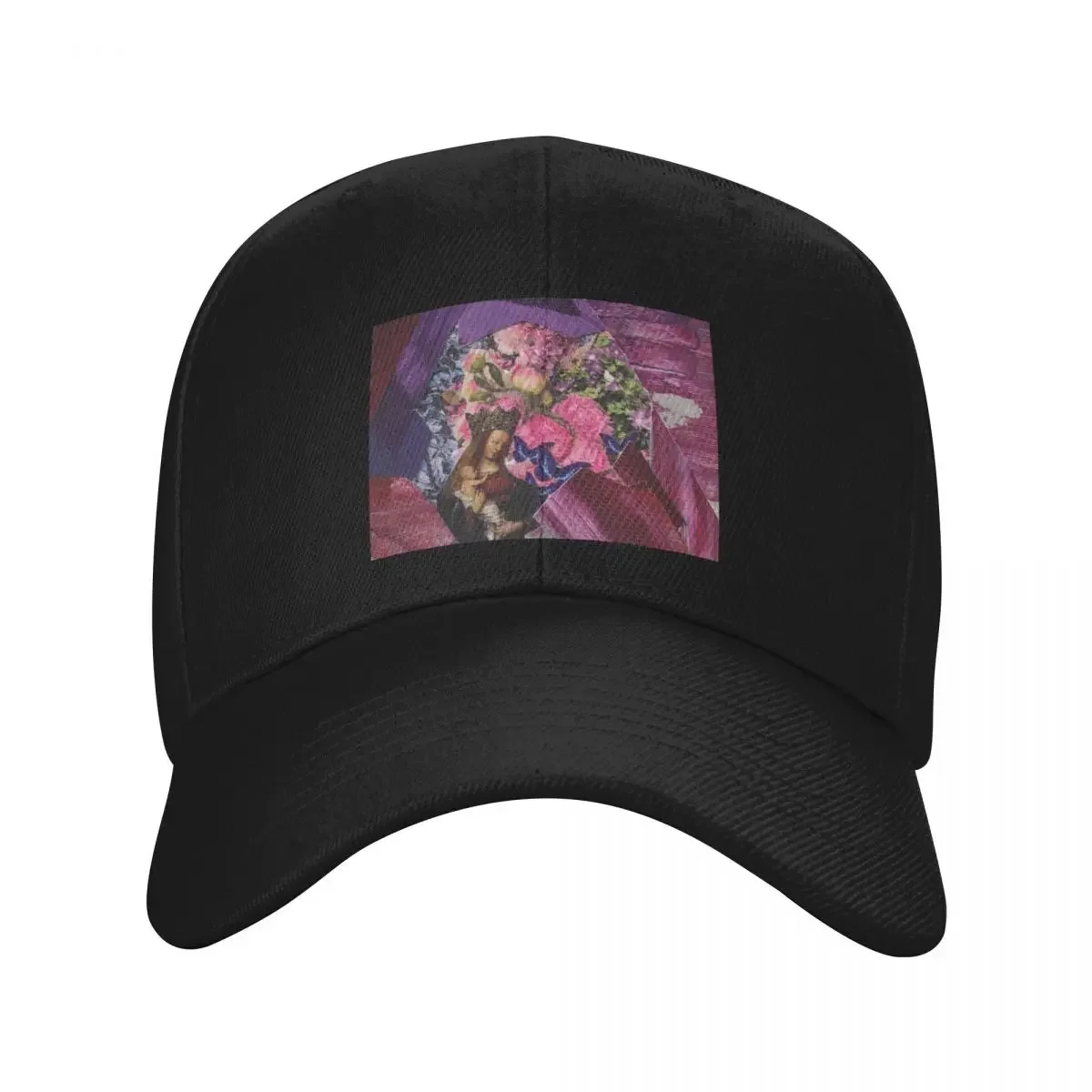 Purple Floral Collage Baseball Cap funny hat custom Hat Bobble Hat Fashion Beach Baseball Men Women's