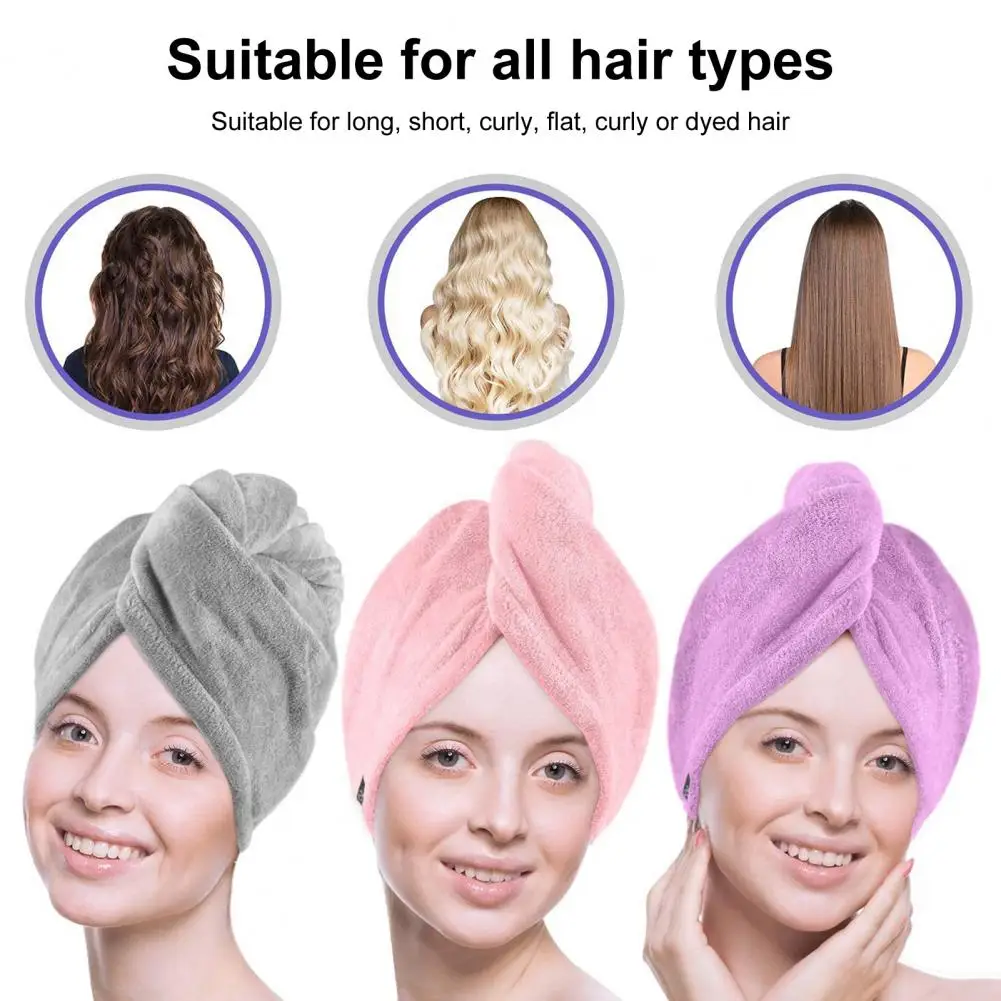 Hair Care Solution Highly Absorbent Microfiber Hair Towel Wrap for Frizz-free Curly Hair Non-fading Skin-friendly Drying Towel