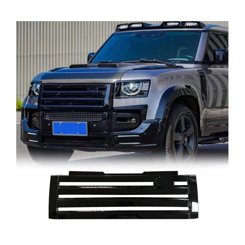 

Глянцевая передняя решетка капота, подходит для Land Rover Defender 90 110 130 2020-2023, спортивный черный преобразование