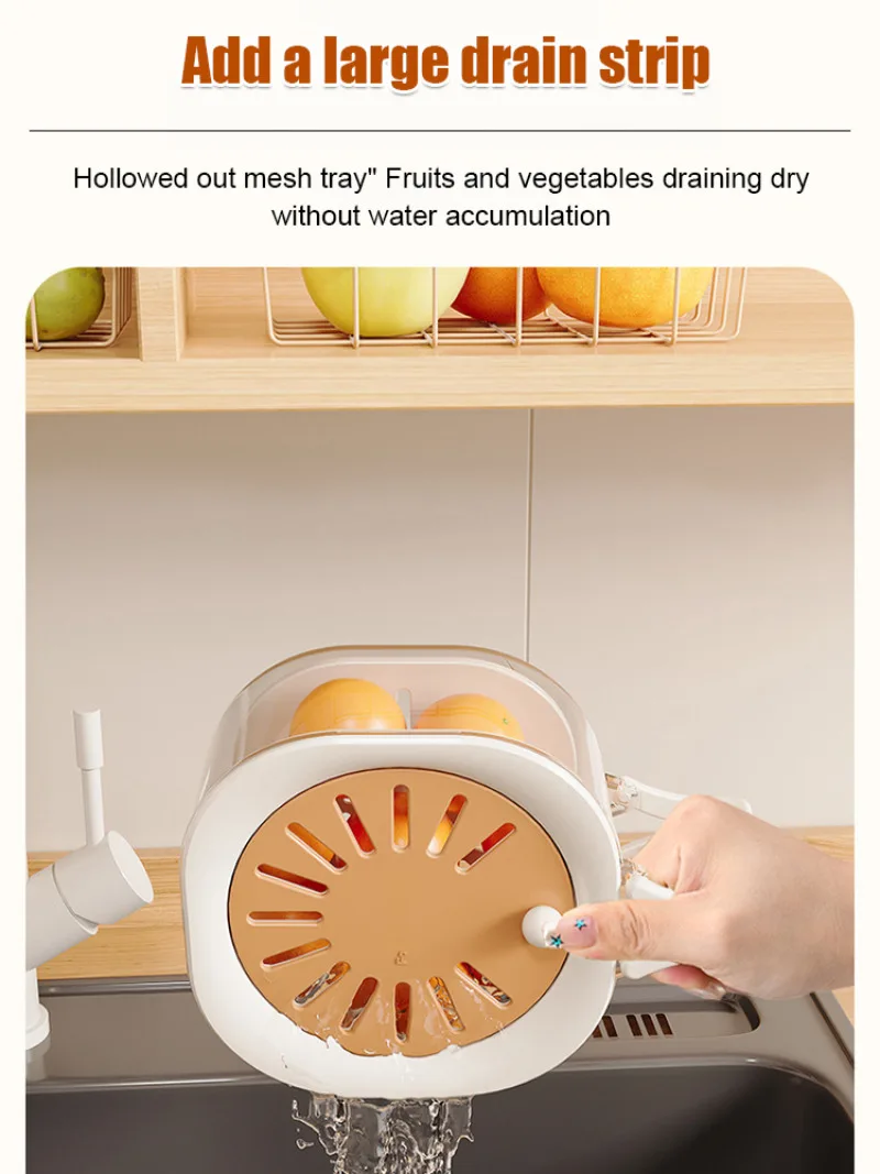 Cesta de lavagem doméstica 2 em 1, cesta de filtro fofa espessada, cesta de frutas, escorredor especial