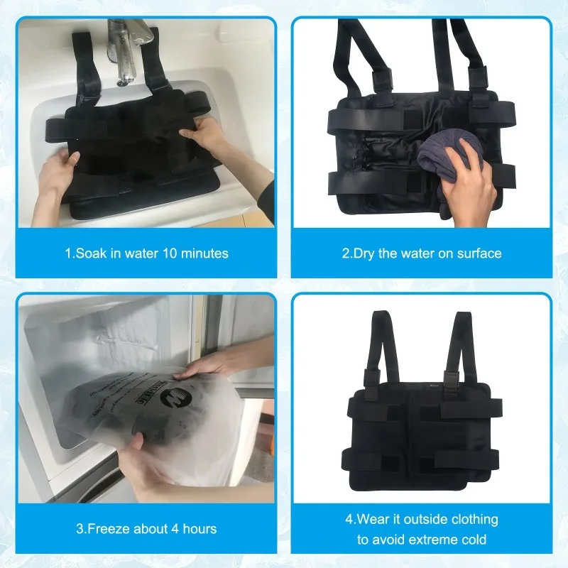Cooling Ice Pack Vest Water Absorbing Heatstroke Prevention Compress Outer Wear Cycling Vest for Outdoor High Temperature Work