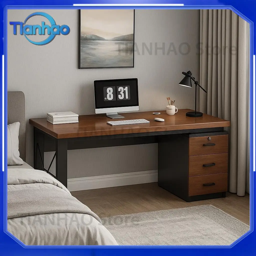 Desk for Computer Use with Drawer for Home Office Workstation Simple Study Table for Bedroom Students Writing Desk