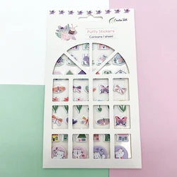 Creative Path Cute Puffy Scrapbooking Stickers Photocard Journaling Planner Deco Stickers Vintage Small Scrapbook Sticker Sheets