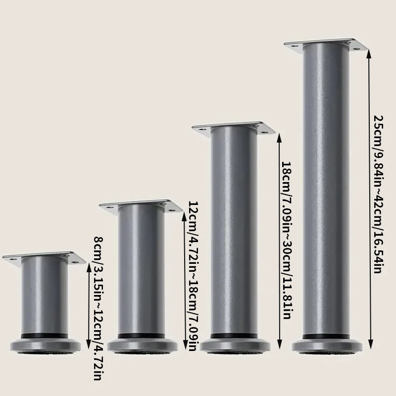 4pcs Adjustable Height Furniture Legs, Table Legs, Used for Cabinets, Sofas, Bed Frames, Tables, Furniture Support Legs