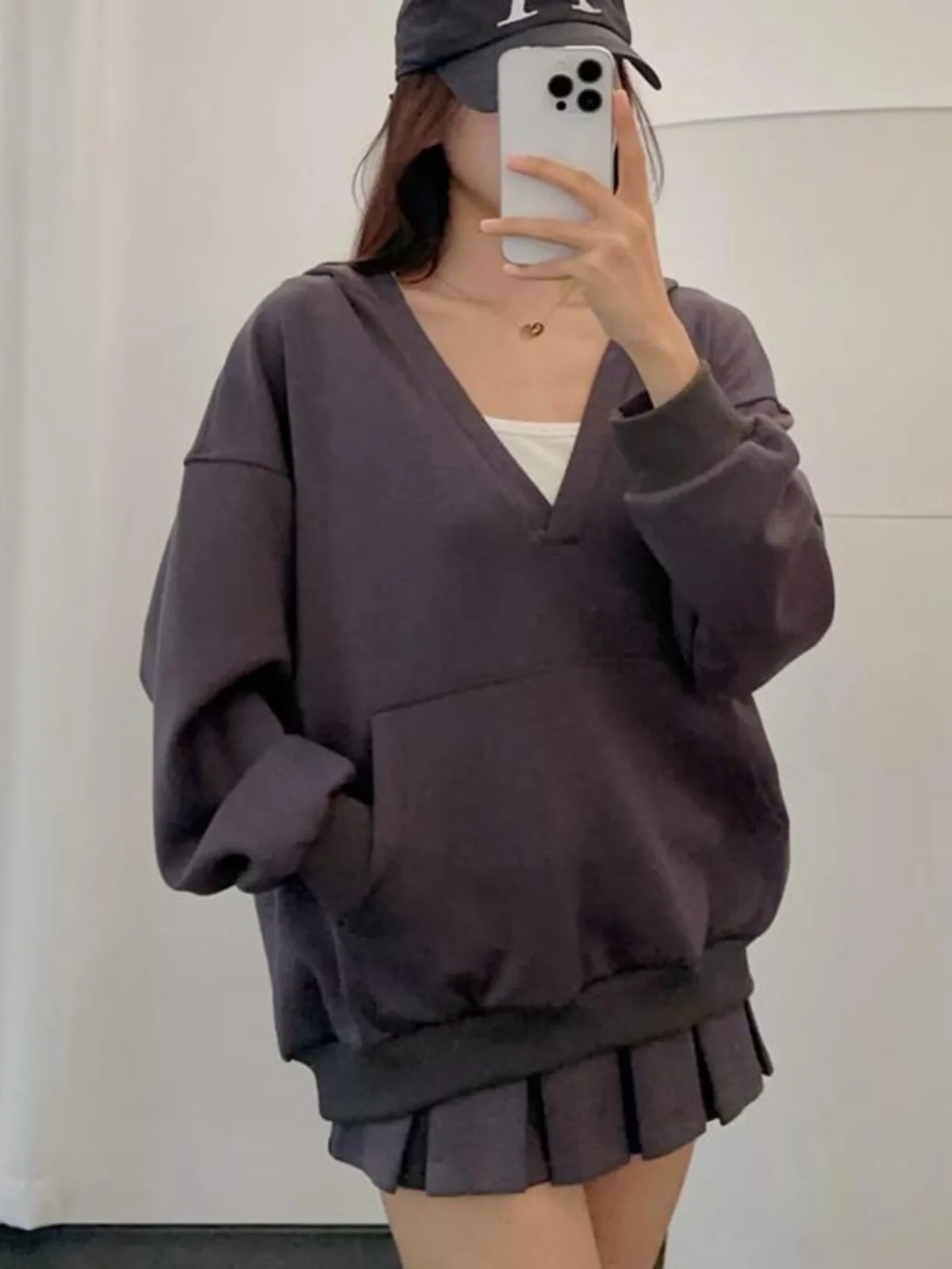 Lifesle ヴィンテージ V カラー ロング Sve パーカー Jaet レディース ハイウエスト イリュージョン スリミング アンチブレスト露出防止スカートセット