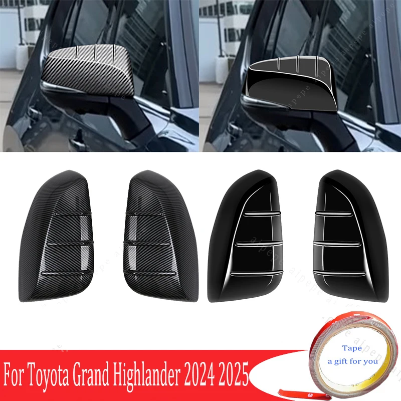 

Для Toyota Grand Highlander 2024 2025 abs углеродное волокно, зеркало бокового вида на дверь, накладка на крыло, аксессуары, автомобильная наклейка