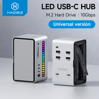 Hagibis USB C Docking Station Type-c to M.2 SSD Enclosure USB 3.1 3.0 SD/TF 3.5mm AUX Adapter USB-C Hub for Laptop iPad Macbook